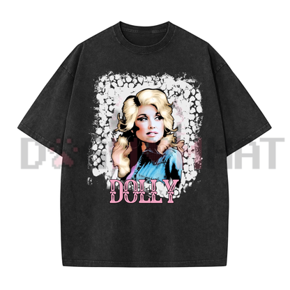 Vintage 80s Dolly Parton Autograph Graphic T-Shirt - Retro Country Music Homage Tee