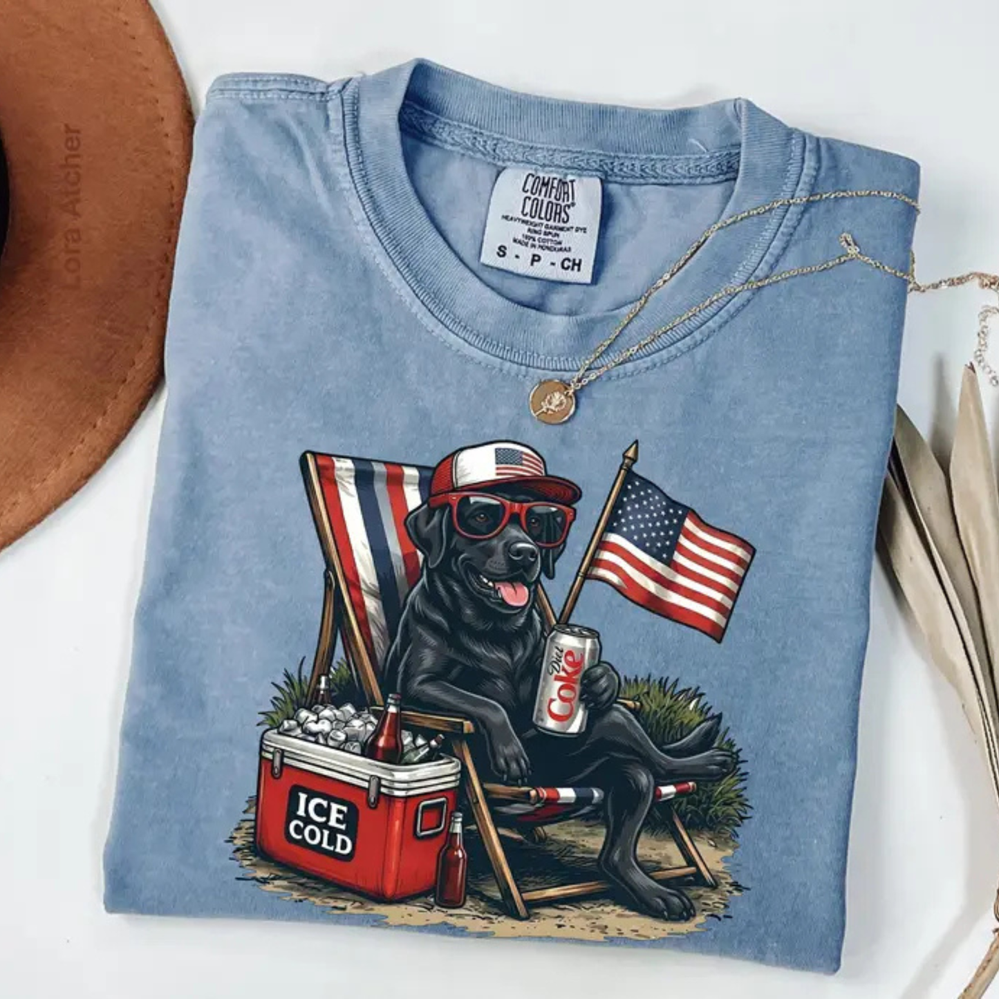 Funny 4th of July Dog Shirt – Retro Labrador & Dachshund Drinking Diet Coke Tee