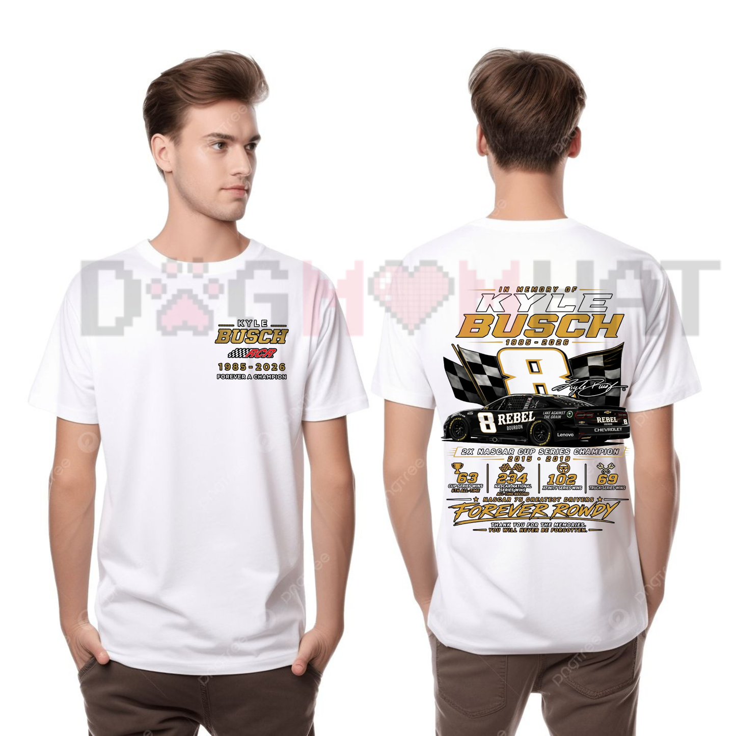 Kyle Busch "Forever Rowdy" Memorial Tribute T-Shirt