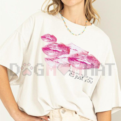 Aesthetic Minimalist Quote Graphic Tee - Modern "It's Just You" Short Sleeve Shirt