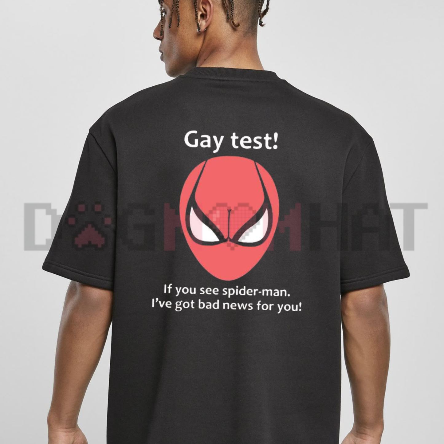 Funny Gay Test Spiderman Meme Graphic Tee - Funny Ironic Soft Cotton Unisex Pop Culture T-Shirt