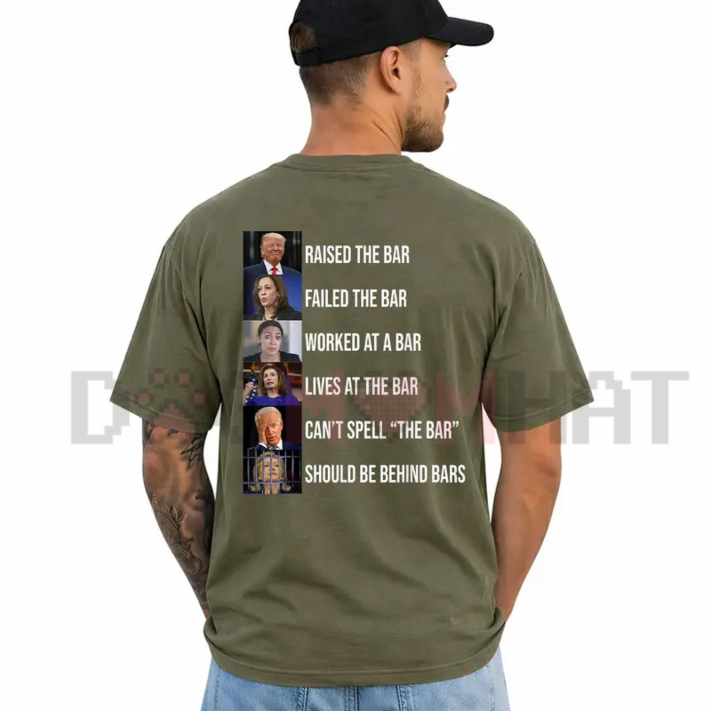 Trump Raised The Bar Washed T-Shirt - Funny Sarcastic Political Graphic Tee