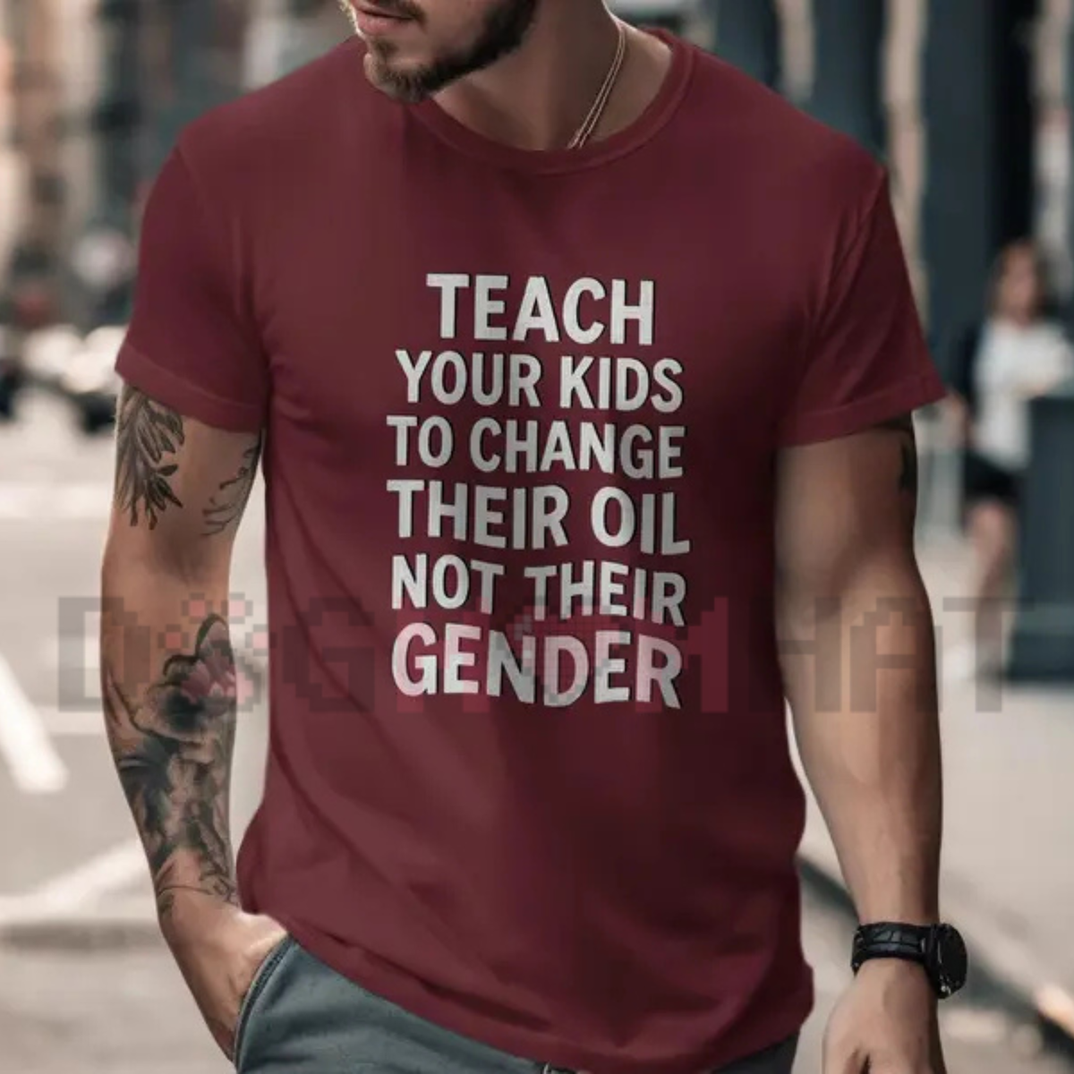 "Teach Kids How To Change Their Oil" Automotive Humor Graphic T-Shirt