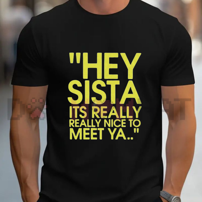 Hey Sista Graphic Tee – Empowering Vintage Sisterhood Short-Sleeve Shirt