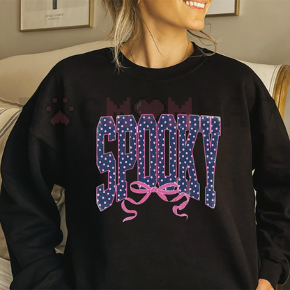 Cute Pastel Halloween Ghost Pullover - Cozy Pink & Spooky Aesthetic Sweatshirt
