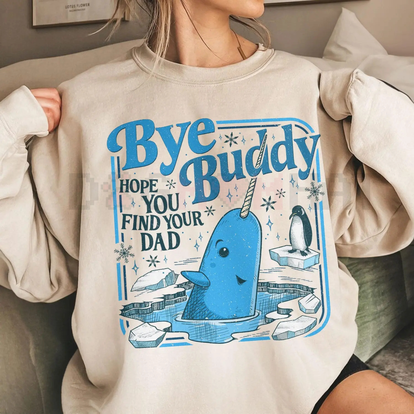 ELF Movie Quote Christmas Jumper – "Bye Buddy Hope You Find Your Dad" Crewneck