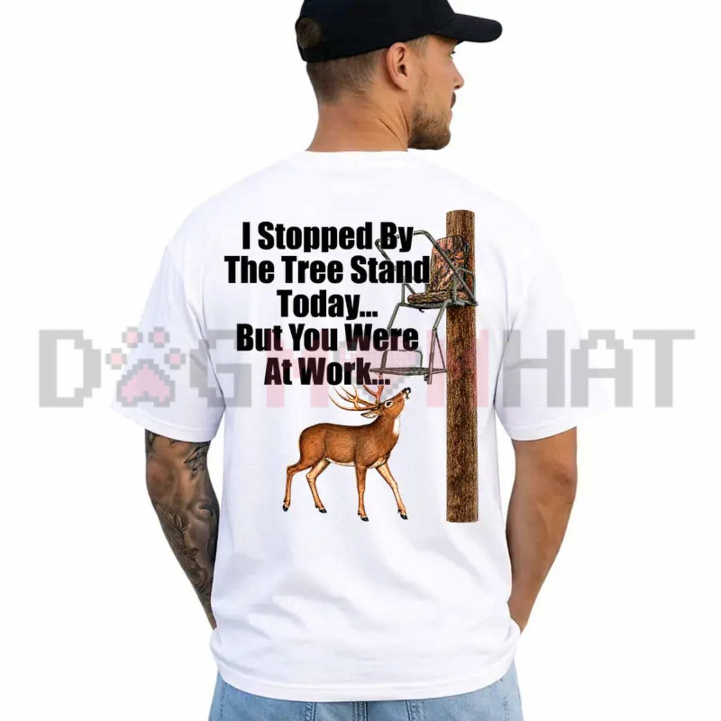 I Stopped By The Tree Stand Funny Deer Hunting Graphic Tee - Soft Cotton Unisex Sportsman Short Sleeve T-Shirt
