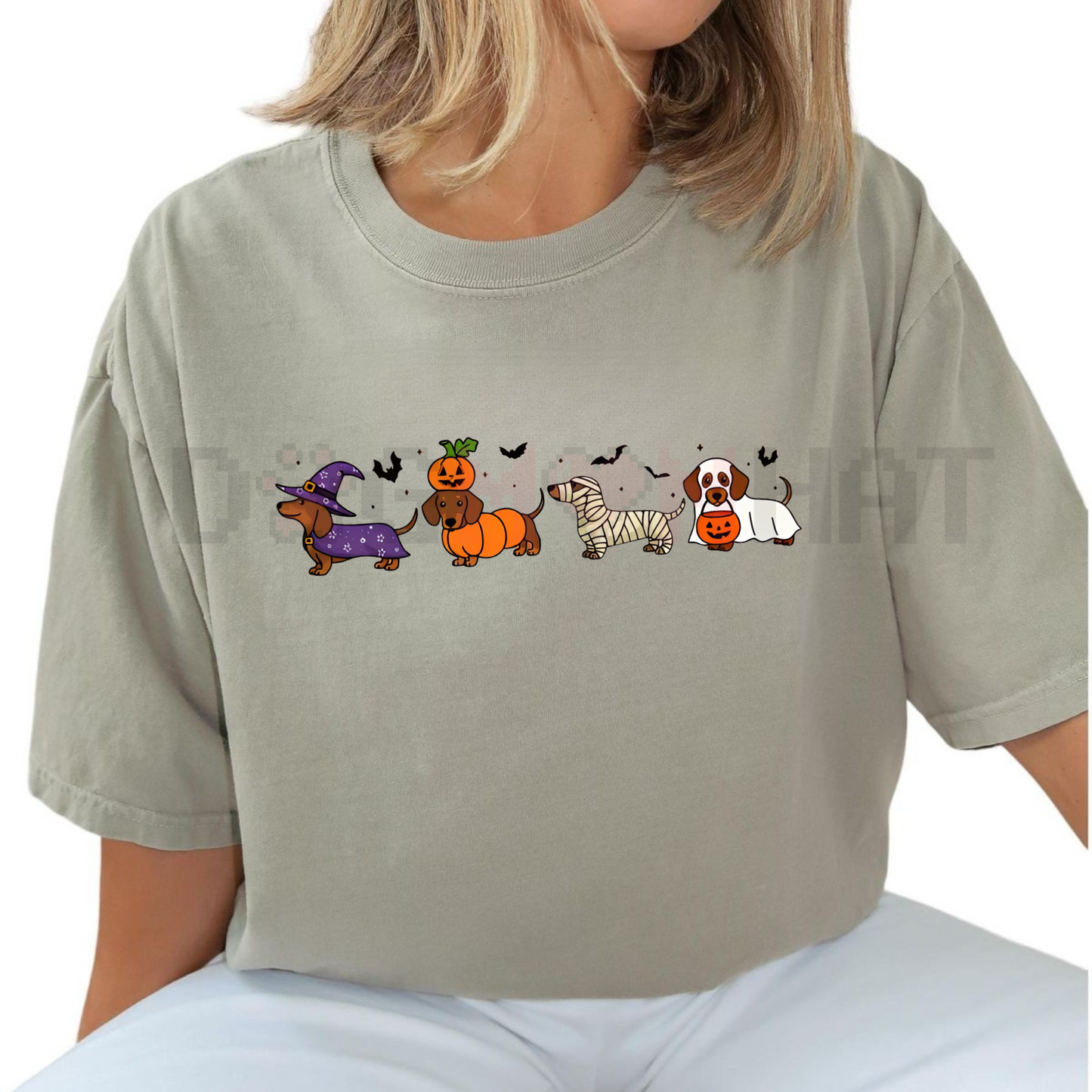 Dachshund Shirt – Halloween Ghost Spooky Wiener Dog Tee, Dog Mama Halloween Gift