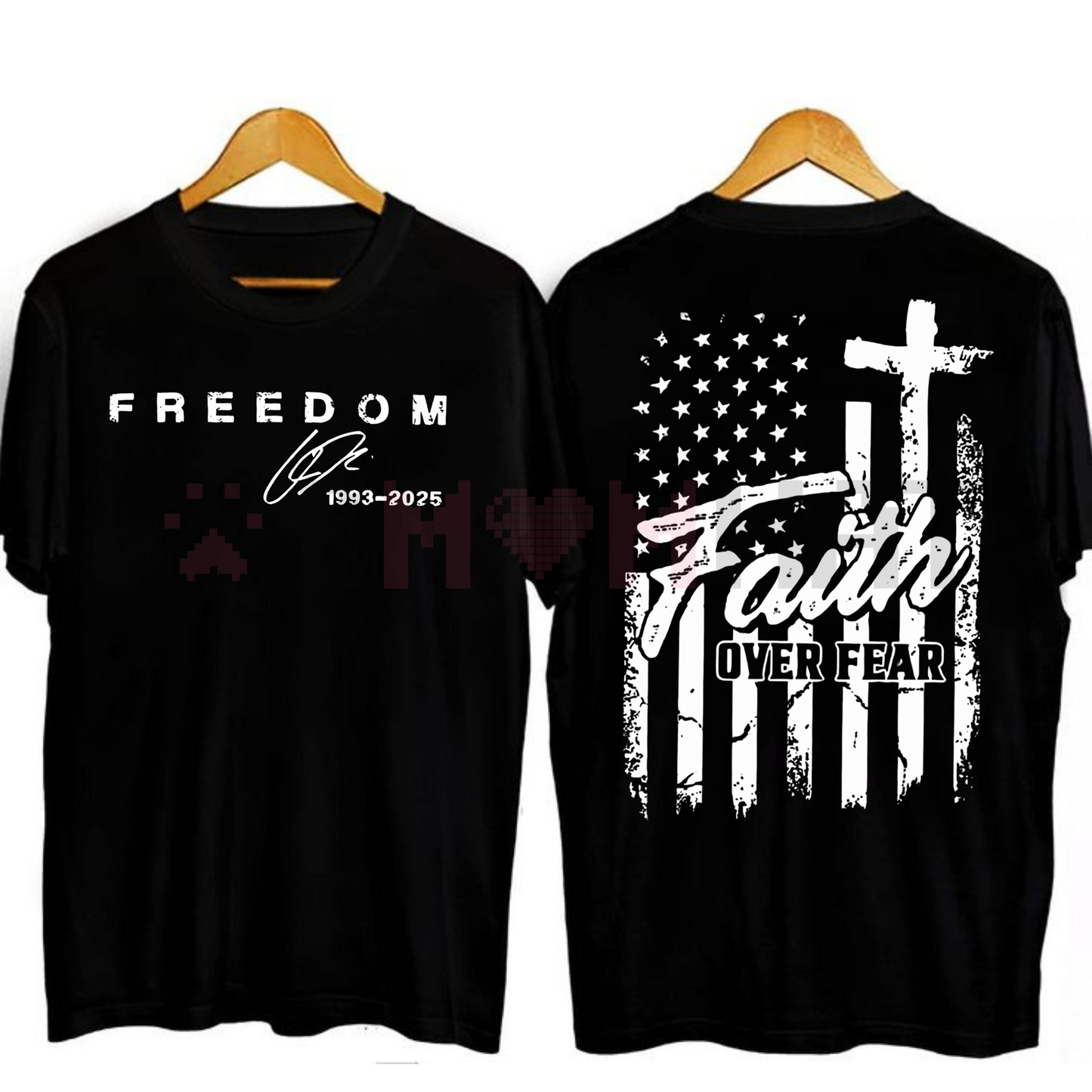 Freedom "Faith Over Fear" T-Shirt – We Wear Red On October, Patriotic American Flag Tee, Gift for Men & Women