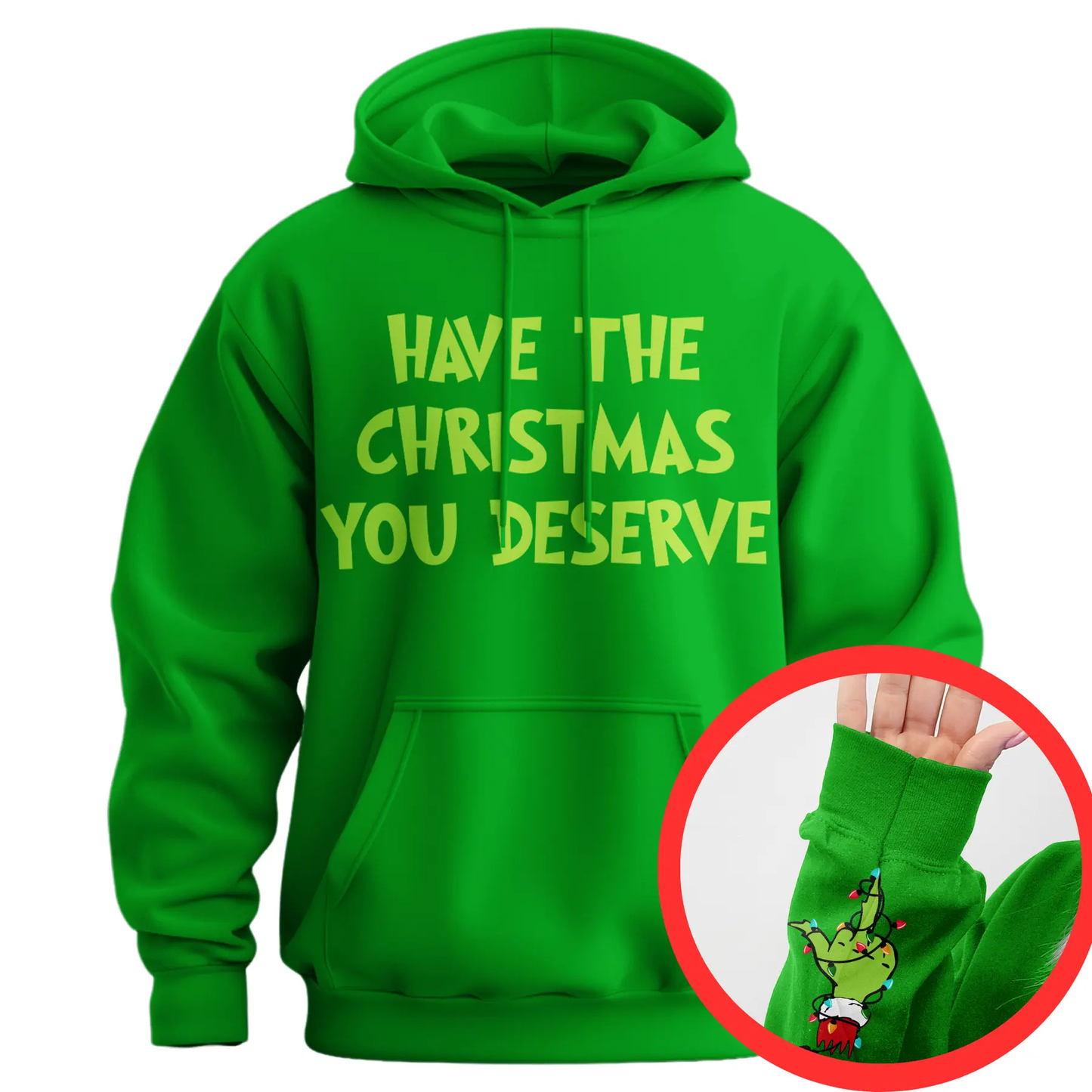 Sarcastic "Christmas You Deserve" Middle Finger Hoodie