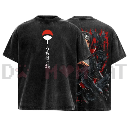 Uchiha Clan Red Eye Crow Graphic Tee
