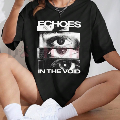Retro Cyber Glitch Eye Streetwear Tee - Made in USA Heavyweight Cotton Oversized Shirt