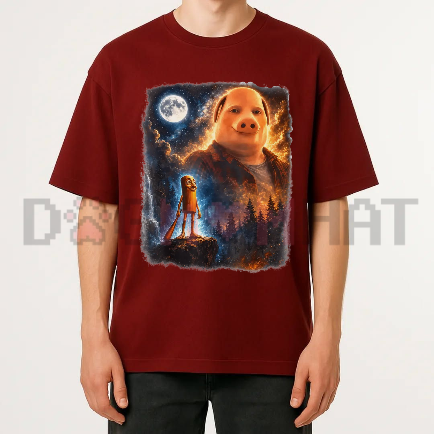 Tung Tung Tung Sahur John Pork Graphic Tee - Funny Viral Meme Cotton Unisex T-Shirt
