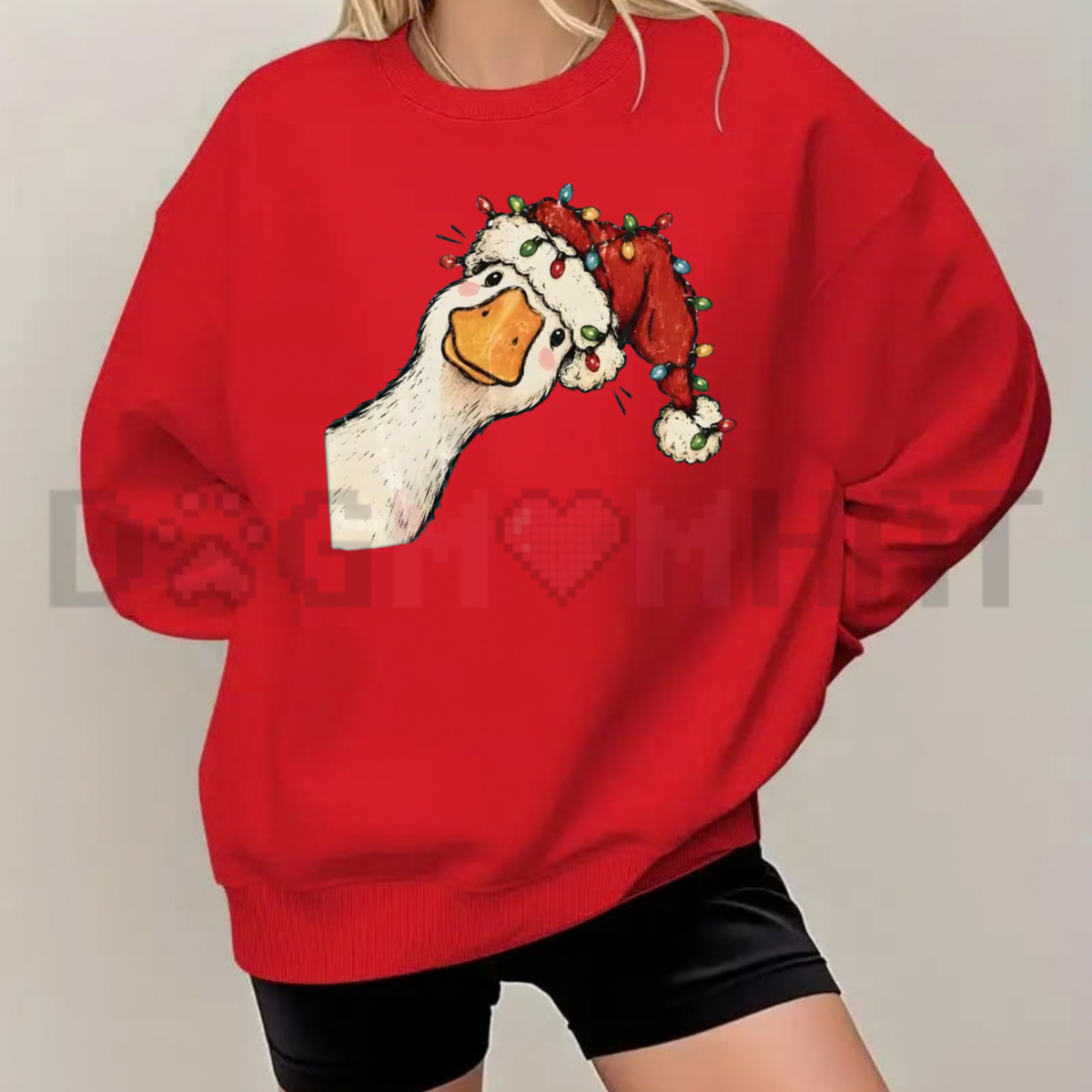Festive Friction Sweatshirt – Funny "Preppy Jolly Goose" Christmas Graphic Crewneck