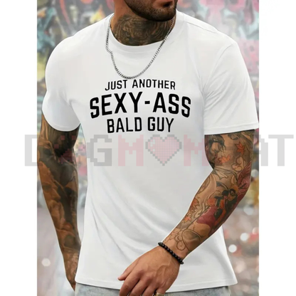 Bald Guy Print Men’s Crew Neck T-Shirt