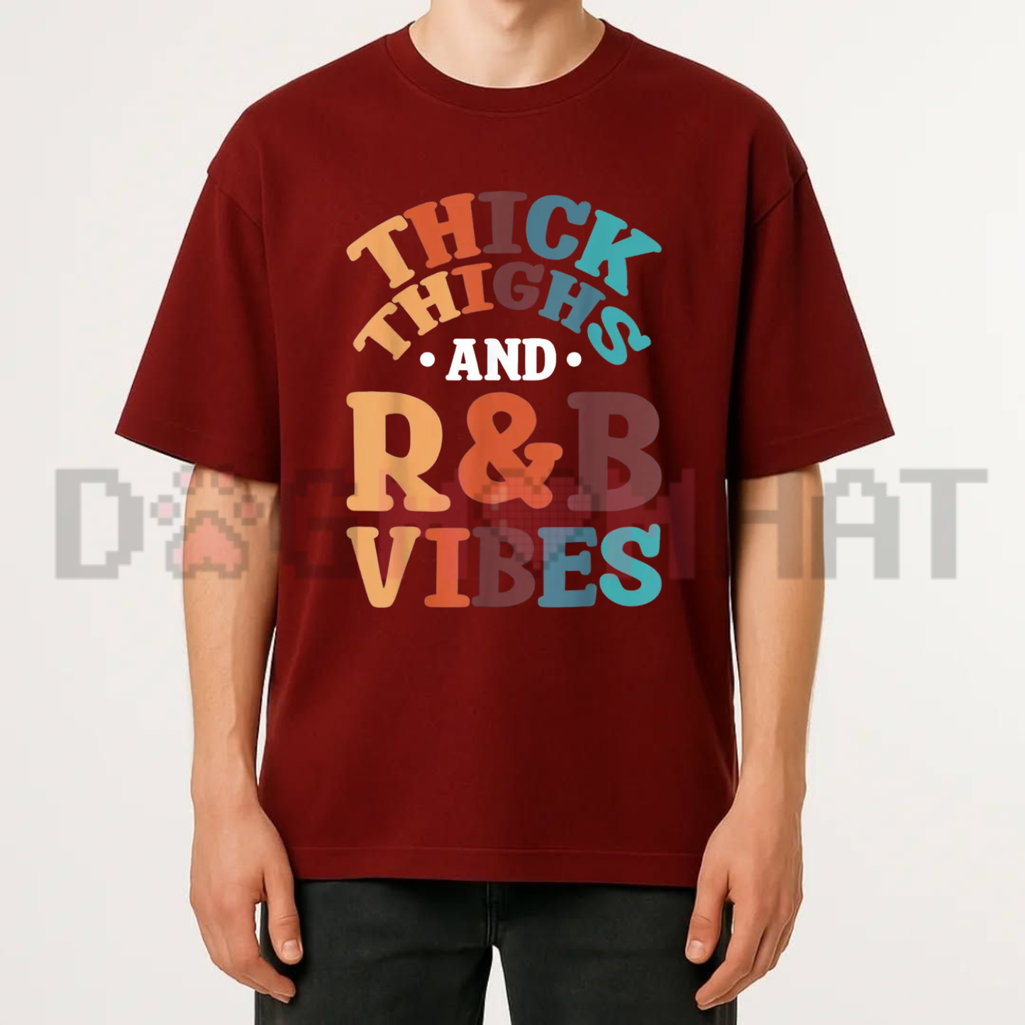 Retro 90s R&B Music Vibes Graphic Tee - Thick Thighs Body Positivity Vintage Cotton Unisex T-Shirt