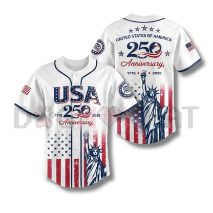 USA 250th Anniversary Baseball Jersey – Semiquincentennial Celebration Top