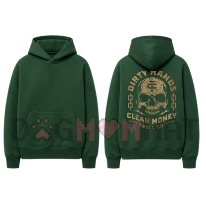 "Hard Work Bold Skull" Graphic Pullover Hoodie