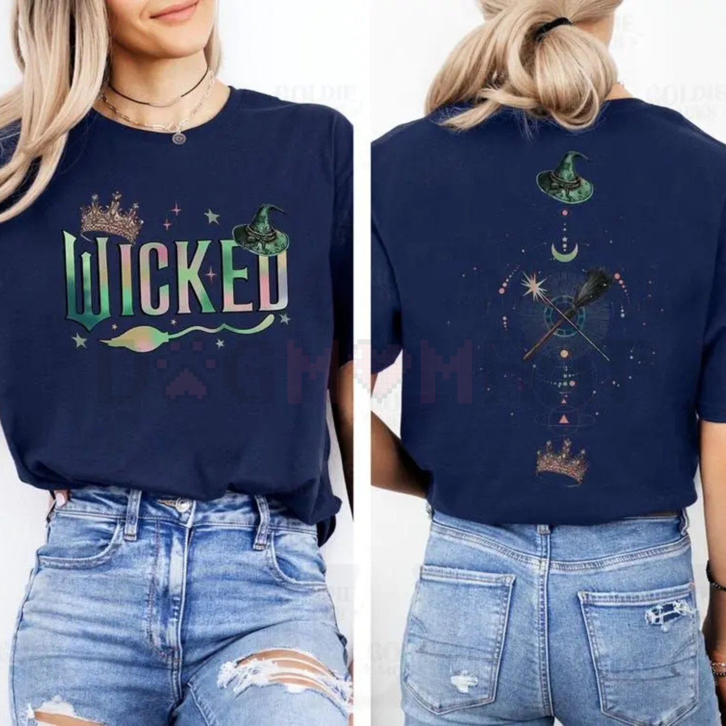 "Defy Gravity" Wicked Musical 2-Side Shirt – Elphaba Glinda Graphic Tee