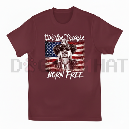 "Born Free" American Flag Vintage Style Tee