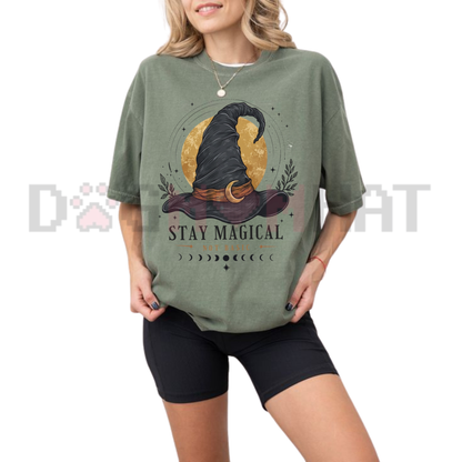 Dreamy Celestial Butterfly Graphic Tee - Positive Vibes "Stay Magical" Shirt