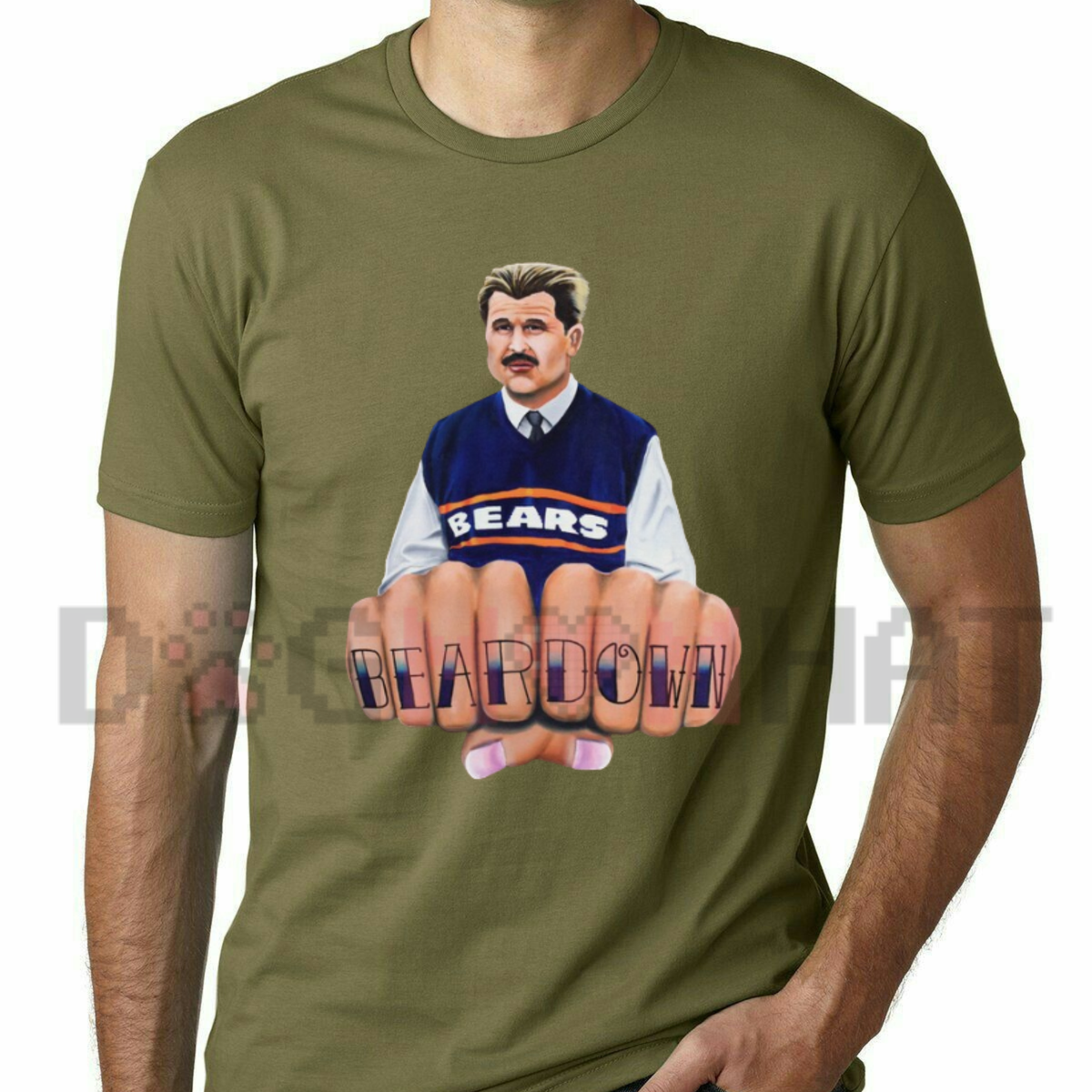 Chicago Football Gridiron Bear Down Vintage Graphic T-Shirt