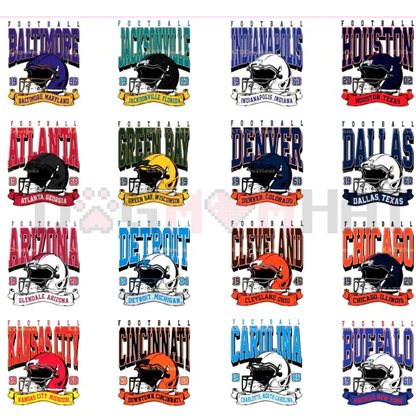 Football Team Print Washed T-Shirt