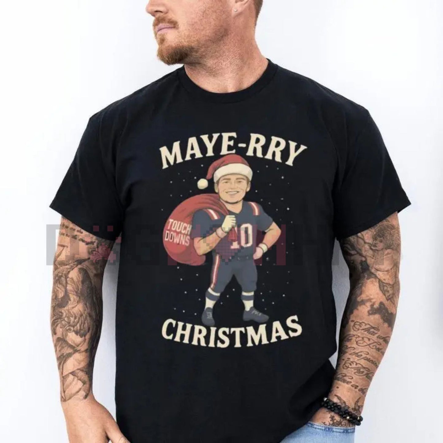 Drake Maye New England Christmas T-Shirt – Patriots Football XMAS Fan Gift Tee