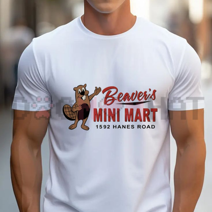 Beaver's Mini Mart Vintage Logo Graphic Tee - Retro Convenience Store Cotton Unisex Streetwear T-Shirt