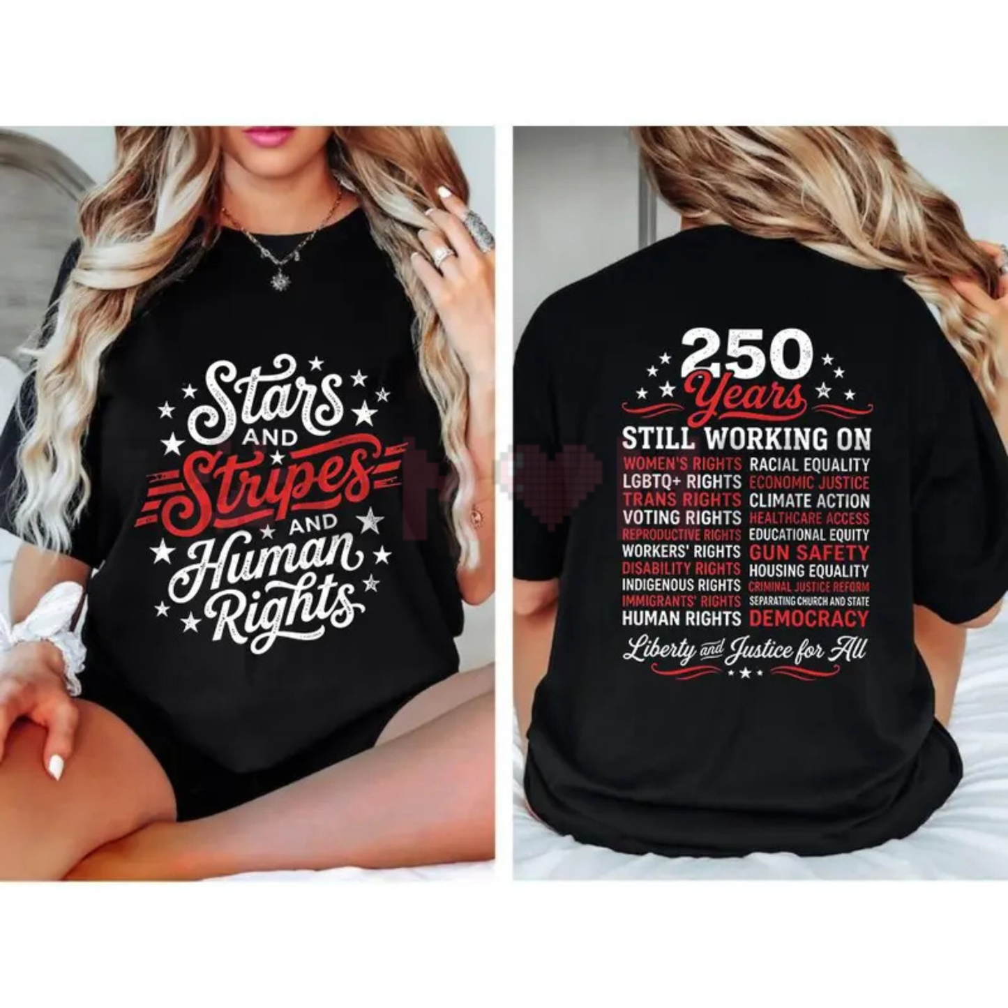 Stars & Stripes and Human Rights 250th Anniversary Tee