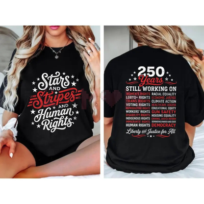 Stars & Stripes and Human Rights 250th Anniversary Tee