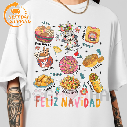 Mexican Pan Dulce Christmas T-Shirt – Spanish Xmas Tee