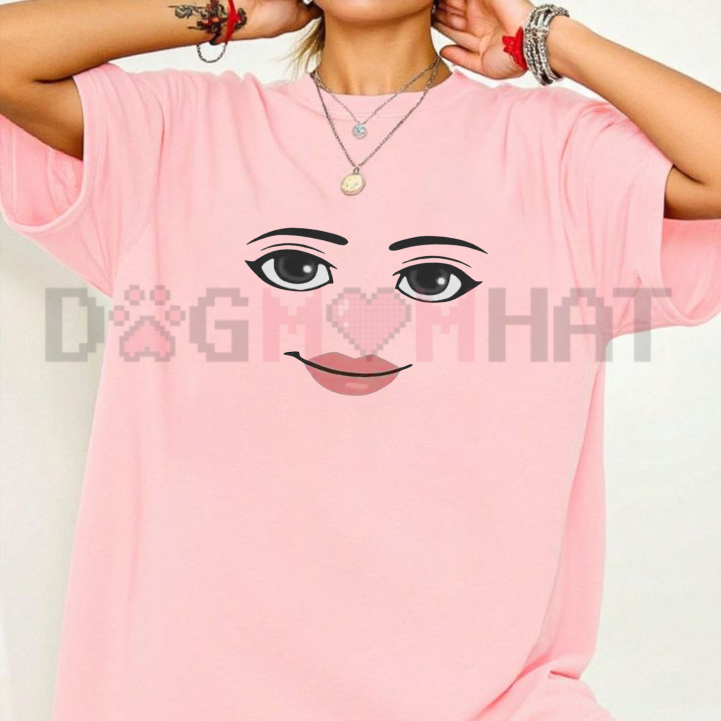 Cyber Cheeky Face Harajuku Graphic Tee - Unique Summer Roblox Woman Face Meme Unisex Streetwear Shirt