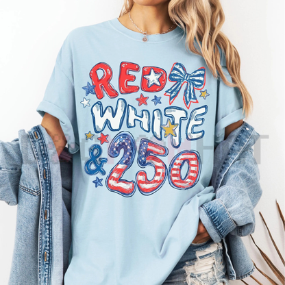 USA 250th Anniversary T-Shirt – Red, White, and 250 Tee