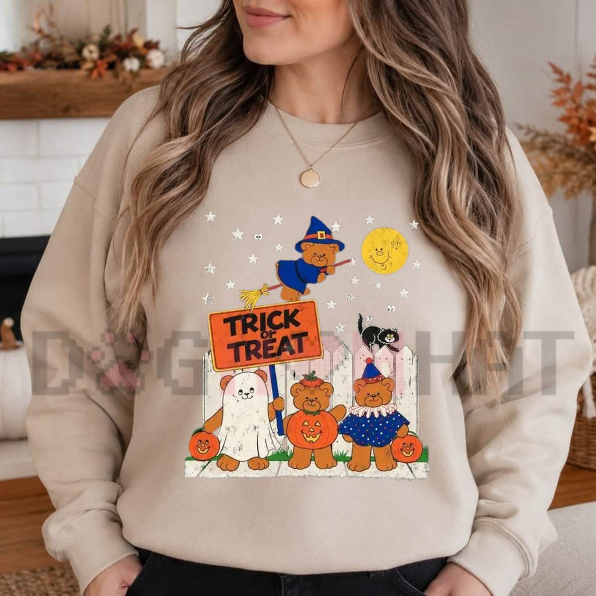 Trick Or Teddies Cute Halloween Graphic Crewneck Sweatshirt
