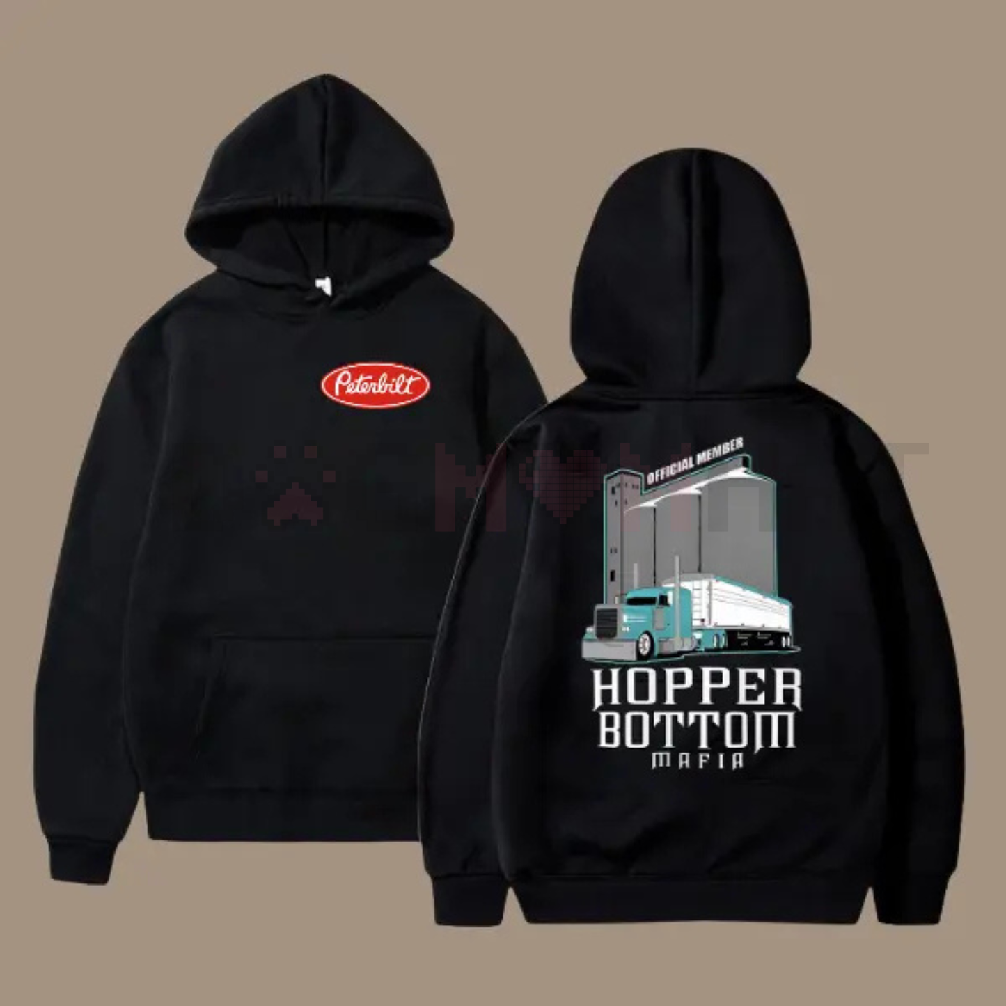 "Hopper Bottom Mafia" Peterbilt Hoodie – Semi Truck Graphic Pullover