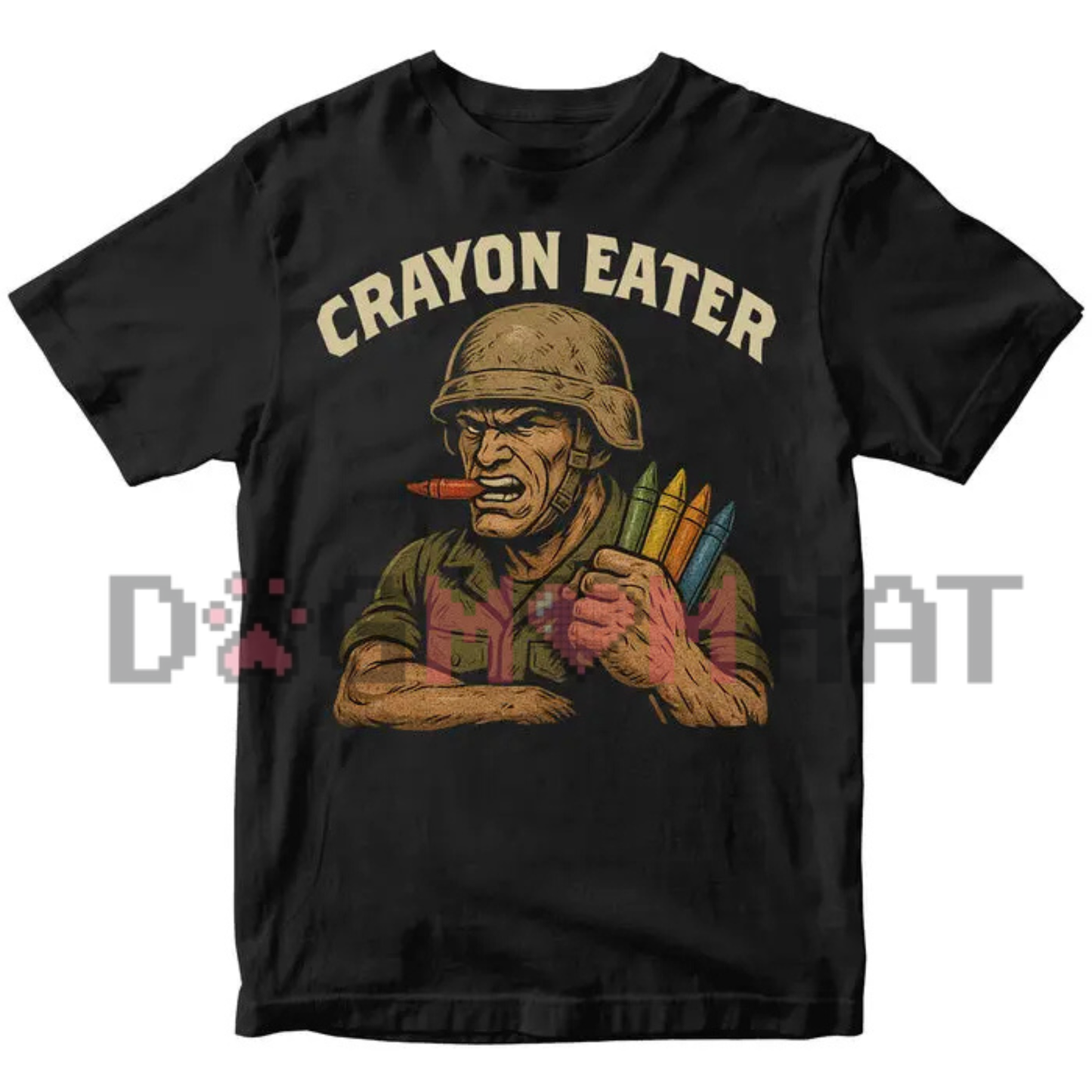 "Crayon Eater" Military Dark Humor T-Shirt
