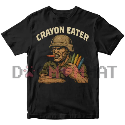 "Crayon Eater" Military Dark Humor T-Shirt