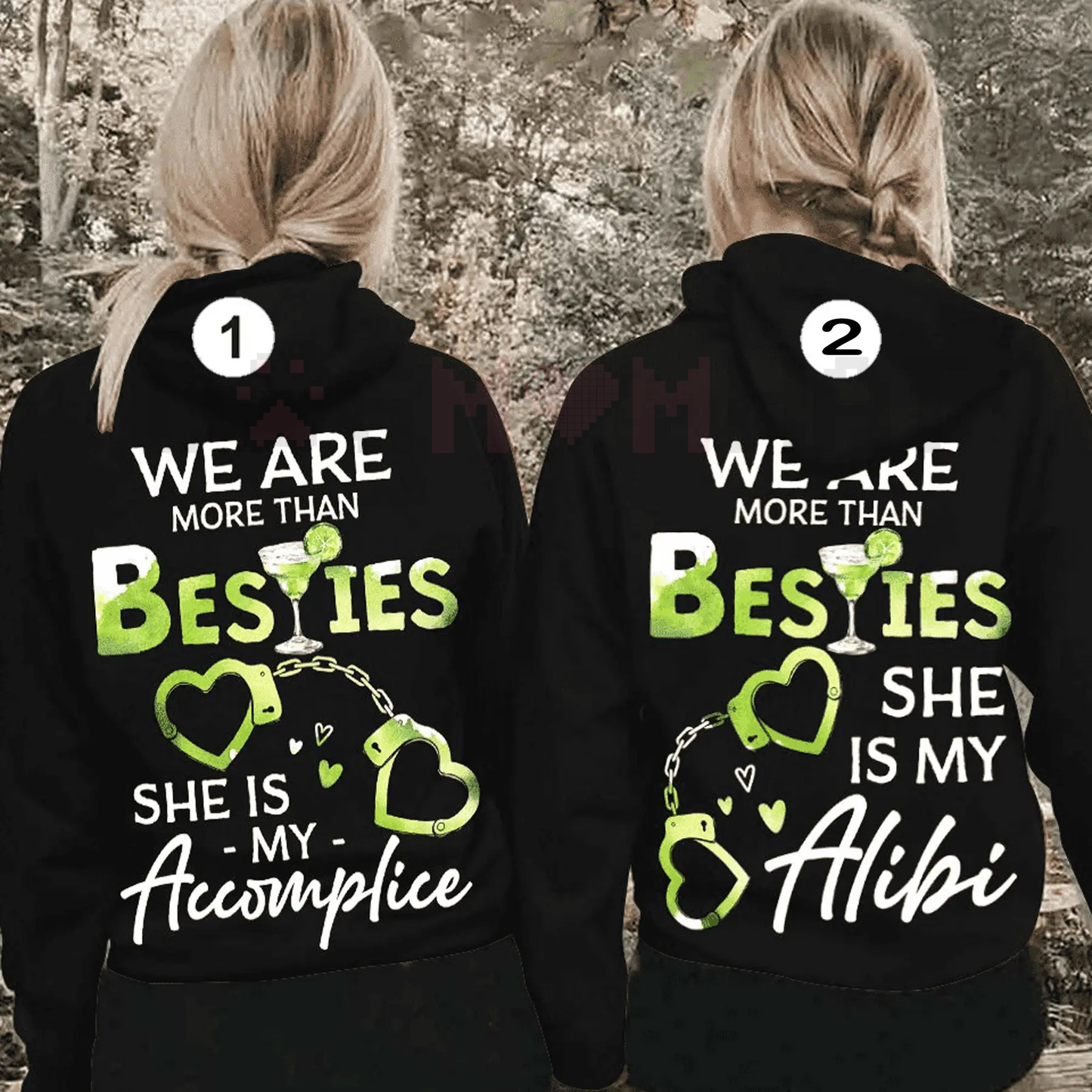 Matching Best Friend/Couple Hoodie – "More Than Besties" Graphic Fleece Pullover