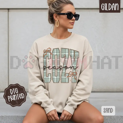 Plaid Cozy Sweatshirt – Trendy Women's Winter Sweater