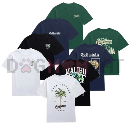 Tropical Floral Graphic Streetwear Tee - Wrinkle Resistant Soft Cotton Unisex Relaxed Fit Summer Round Neck T-Shirt