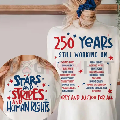 Stars, Stripes & Human Rights Double-Sided Tee