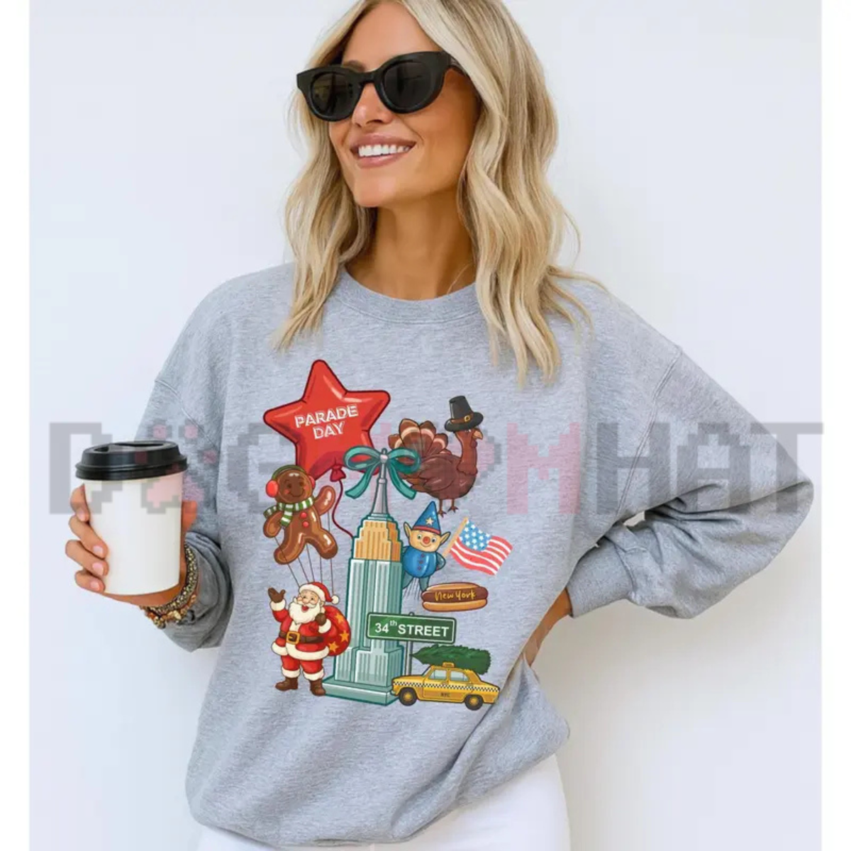 Festive Friction Crewneck – Thanksgiving Day Parade New York Holiday Graphic Sweatshirt