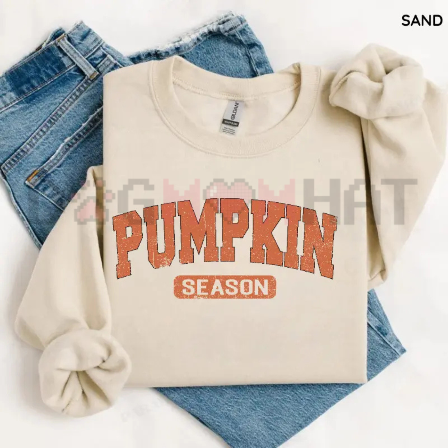 Vintage Pumpkin Patch Autumn Glow Crewneck - Retro Fall Season Oversized Spooky Pullover Sweatshirt