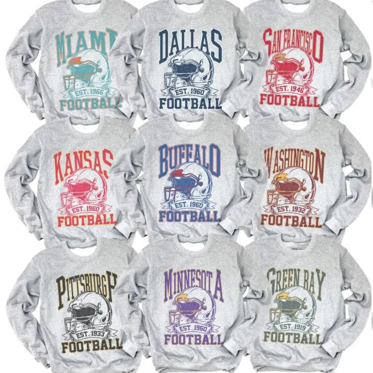 Vintage Football Helmet Graphic Heather Gray Unisex Sweatshirt