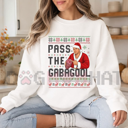 Pass the Gabagool Sopranos Inspired Christmas Fleece Sweatshirt