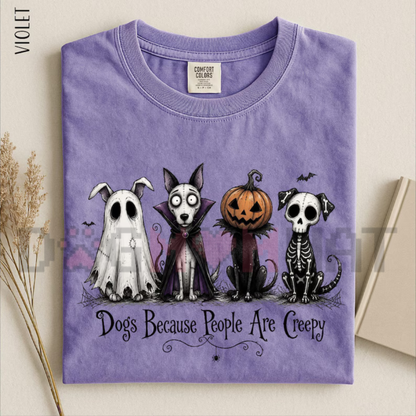 "Dogs Because People Are Creepy" Halloween Graphic Sweatshirt