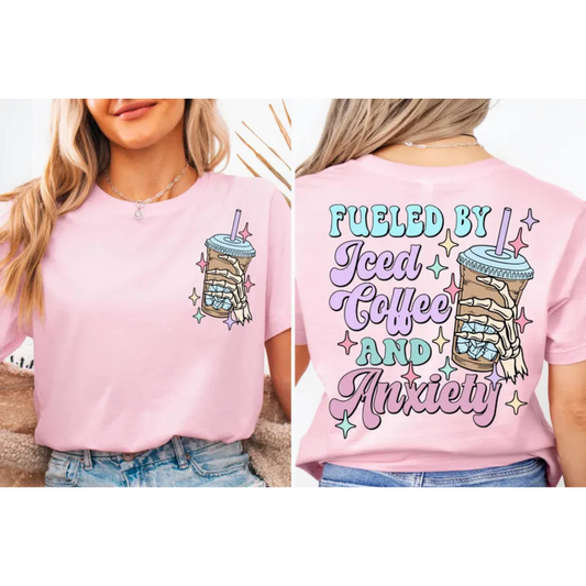 Mental Health T-Shirt – "Iced Coffee & My Brain" Graphic Tee
