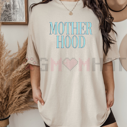 "MOTHERHOOD" Minimalist Mom Crew Neck T-Shirt