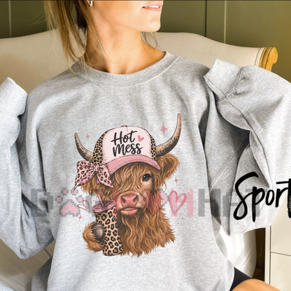 Misty Mountain Coo Chaos Graphic Tee - Cute Highland Cow Hot Mess Country Western Cotton Top